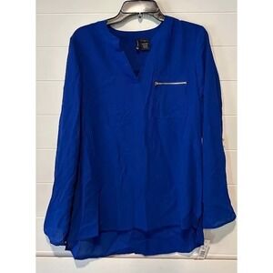 Women's New‎ Direction Top Size Large NWT Blue Zip Pocket